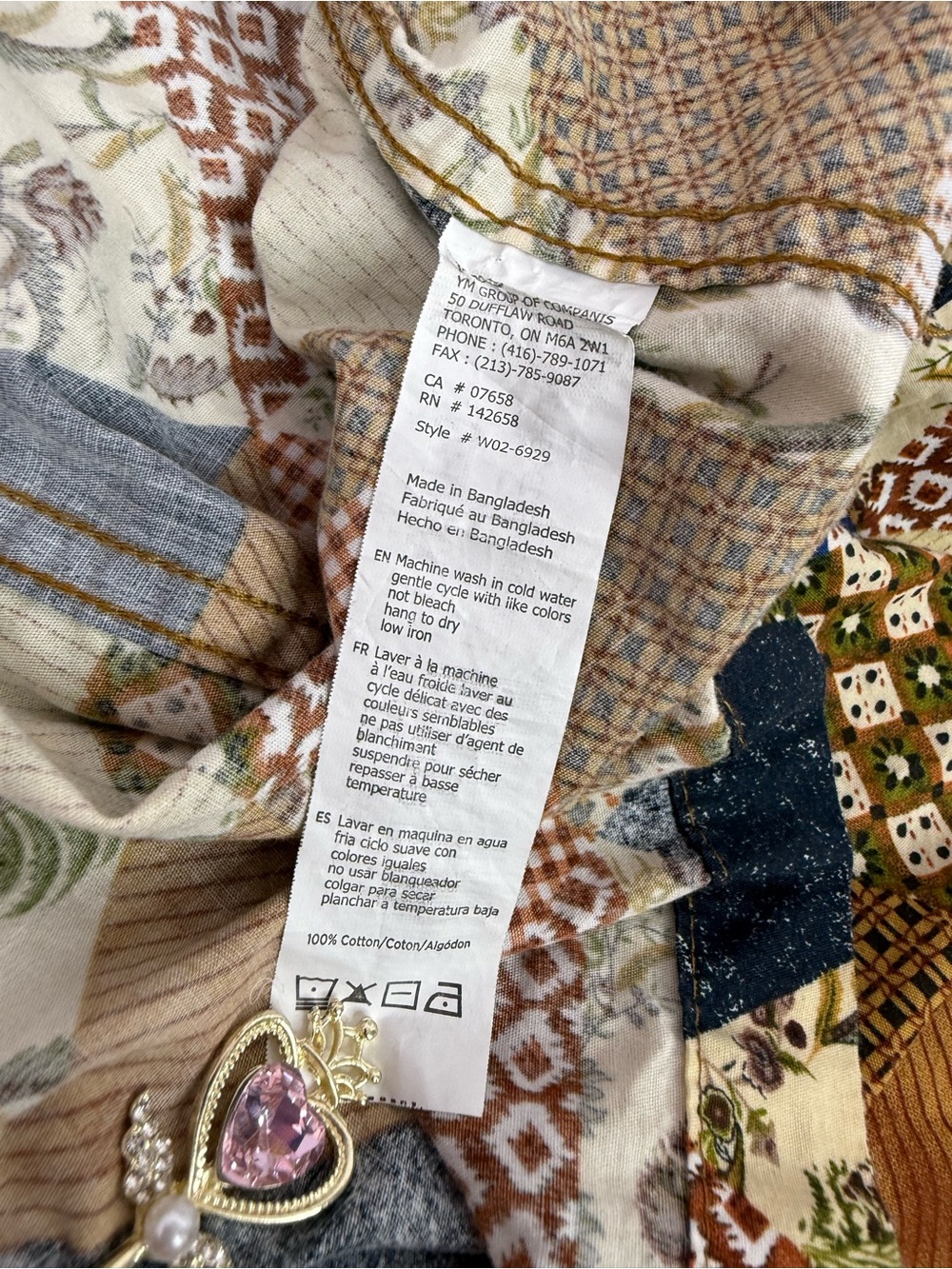 Popman shirt Men's Short Sleeve Patchwork Print Shirt - Multi Brown - Picture 7 of 8